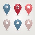 Christmas mapping pins icon Royalty Free Stock Photo