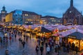 Christmas Market at dusk- Nuremberg, Germany Royalty Free Stock Photo