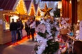 Christmas market in Europe, decoration tree for sale