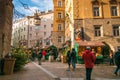 Christmas market in the famous tale street of Innsbruck in Tyrol, Austria Royalty Free Stock Photo