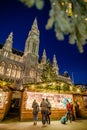 Christmas market in front of the City Hall Rathaus, Austria Royalty Free Stock Photo