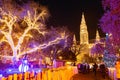 The Christmas market in front of the Rathaus City hall of Vienna, Austria Royalty Free Stock Photo