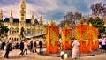 Christmas market in front of the town hall in Vienna, Austria Royalty Free Stock Photo