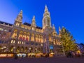 Christmas Market near City Hall in Vienna Austria Royalty Free Stock Photo