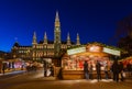 Christmas Market near City Hall in Vienna Austria Royalty Free Stock Photo