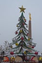 Christmas tree and Gelle Fra covered in snow