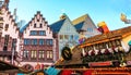 Christmas Market popular tourist attraction in Frankfurt, Germany Royalty Free Stock Photo