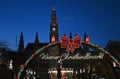 Christmas market on Rathausplatz in Vienna Royalty Free Stock Photo