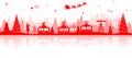 Christmas market red skyline isolated vector Royalty Free Stock Photo