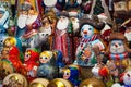 Christmas Market in Red Square, Moscow. Sale of toys, famous and popular fairy-tale characters, figurines Royalty Free Stock Photo