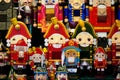 Christmas Market in Red Square, Moscow. Sale of toys, famous and popular fairy-tale characters, figurines. Nutcracker Royalty Free Stock Photo