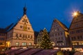 Christmas market in Rothenburg ob der Tauber, Germany during blu Royalty Free Stock Photo