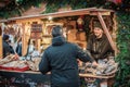 Christmas market in Sarlat in France Royalty Free Stock Photo