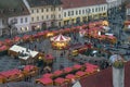 2017 Christmas market in Sibiu main square, Transylvania, Romania Royalty Free Stock Photo