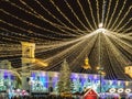 2017 Christmas market in Sibiu main square, Transylvania, Romania Royalty Free Stock Photo