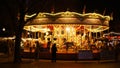 Christmas Market at Southbank with carousel in London, United Kingdom. Royalty Free Stock Photo