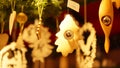 Christmas Market at Southbank Centre Winter Market with wooden Christmas ornaments in London, United Kingdom.