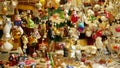 Christmas Market Stall Or Stand With Tree Decorated Ornaments Products Star, Toys, Balls, Garlands, Various, Fish