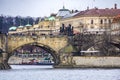 Christmas Market stands near the Old Town Square in Prague, Czech Republic Royalty Free Stock Photo