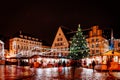 Christmas market at town hall square in the Old Town of Tallinn, Estonia Royalty Free Stock Photo