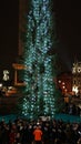 Christmas Market at Trafalgar Square with Christmas Tree in London, United Kingdom. Royalty Free Stock Photo