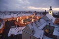 Christmas market, tree and lights in Sibiu Royalty Free Stock Photo