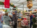 Christmas Market in the Vancover BC Canada. Shopping mall and people on christmas time Royalty Free Stock Photo