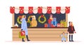 Christmas market vector illustration. Festive food and holiday Royalty Free Stock Photo