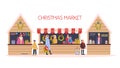 Christmas market vector illustration. Festive food and holiday Royalty Free Stock Photo