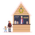 Christmas market vector illustration. Festive food and holiday Royalty Free Stock Photo