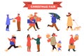 Christmas market vector illustration. Festive food and holiday Royalty Free Stock Photo