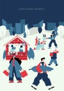 Christmas market vector illustration