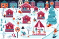 Christmas market vector illustration Royalty Free Stock Photo