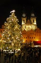 The Christmas Markets at the Old Town Square in Prague, Czech Republic Royalty Free Stock Photo