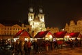 The Christmas Markets at the Old Town Square in Prague, Czech Republic Royalty Free Stock Photo