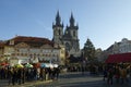 The Christmas Markets at the Old Town Square in Prague, Czech Republic Royalty Free Stock Photo