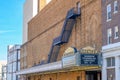 Christmas Marquee and Fire Escape on the Side of the Saenger Theater in New Orleans Royalty Free Stock Photo