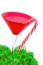 Christmas martini with candy cane Royalty Free Stock Photo