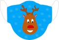 Christmas mask with a deer in pandemic