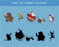 Christmas maze. Kids labyrinth. Cartoon game: search the path. Help Santa find way to xmas tree. Winter holiday quest