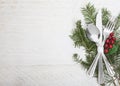 Christmas Meal Table Setting Background Royalty Free Stock Photo