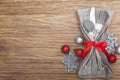 Christmas Meal Table Setting Background