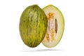 Christmas melon, cross-section 3d rendering with realistic texture