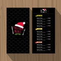 Christmas menu card template Restaurant Cafe food and drink