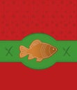 Christmas menu card gingerbread fish carp