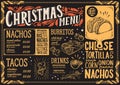 Christmas menu template for mexican restaurant Royalty Free Stock Photo