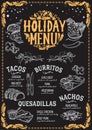 Christmas menu template for mexican restaurant Royalty Free Stock Photo