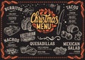 Christmas menu template for mexican restaurant. Royalty Free Stock Photo