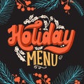 Christmas menu template for restaurant and cafe on a blackboard Royalty Free Stock Photo