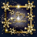 Christmas Greeting Card gold snowflakes decoration 2025 Luxe Home Decoration modern sign template isolated vector